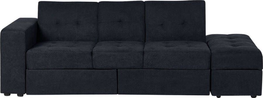 Beliani FALSTER Slaapbank 3-zits Zwart Polyester