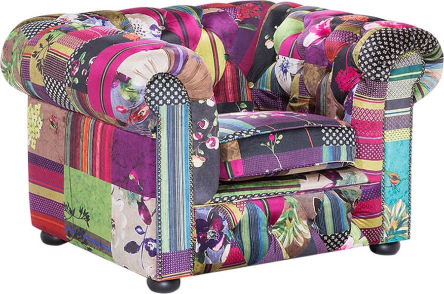 Beliani CHESTERFIELD Fauteuil-Multicolor-Polyester