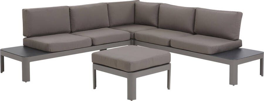 Beliani FERENTINO Loungeset voor 5 Grijs Aluminium