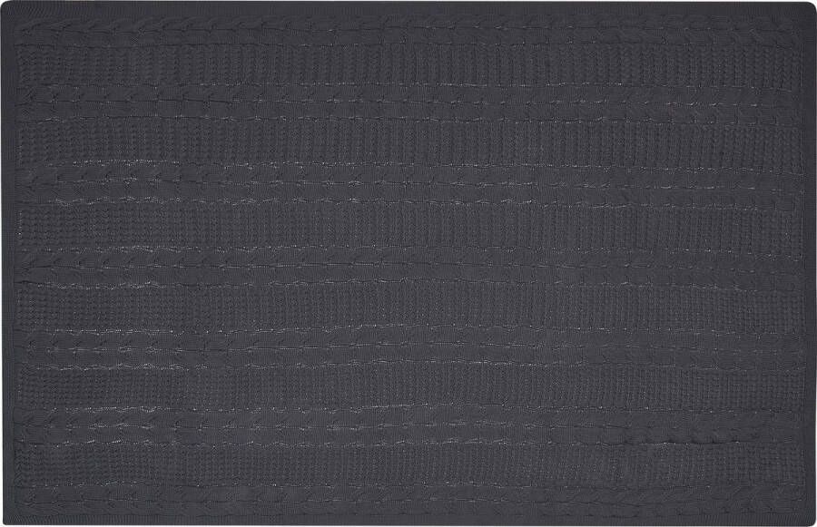 Beliani FETHIYE Plaid Grijs 140 x 170 cm Katoen