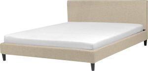 Beliani FITOU Slatted Bed Beige Polyester