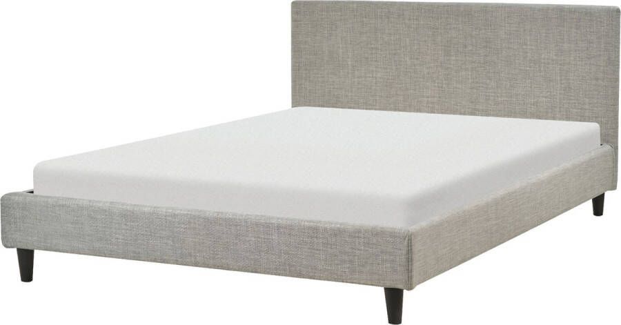 Beliani -FITOU -Tweepersoonsbed-Lichtgrijs-140 x 200 cm-Polyester