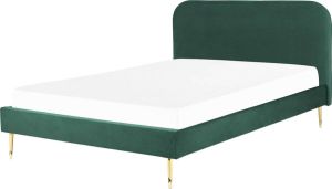 Beliani Flayat Tweepersoonsbed-groen-fluweel