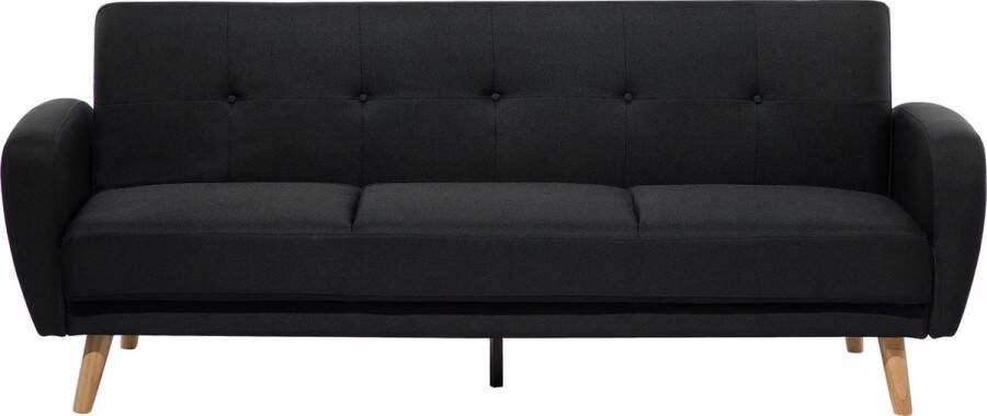 Beliani FLORLI Three Seater Sofa Zwart Polyester