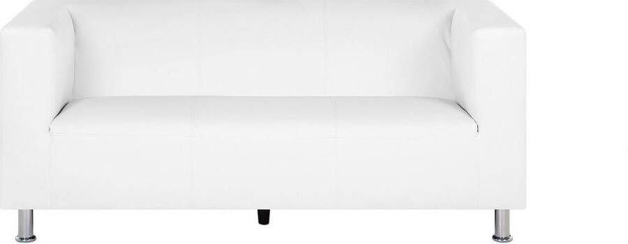 Beliani FLORO Three Seater Sofa Wit Kunstleer