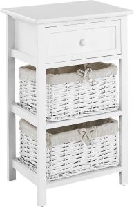Beliani FLOWELLA Bedside Table Wit MDF