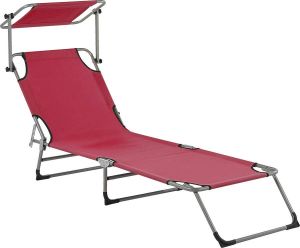 Beliani FOLIGNO Strandstoel rood Staal