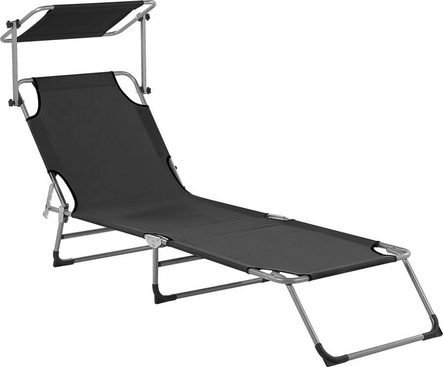 Beliani FOLIGNO Strandstoel Zwart Polyester