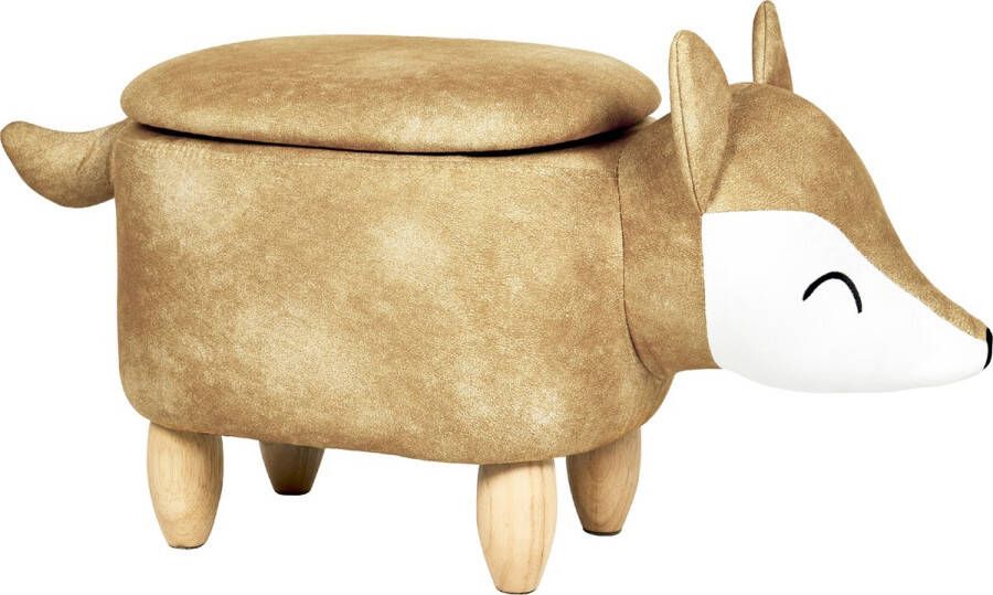 Beliani FOX Dierenhocker-Oranje-Fluweel