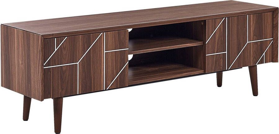 Beliani FRANKLIN TV-meubel Donkere houtkleur Vezelplaat