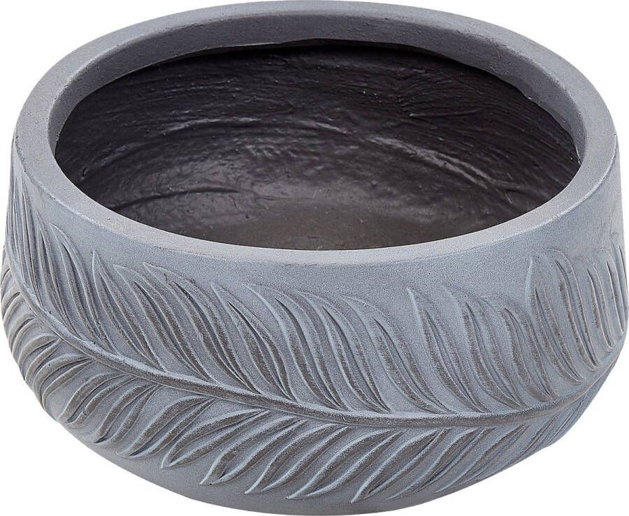 Beliani FTERO Bloempot Grijs 25 x 25 x 14 cm Kleivezel