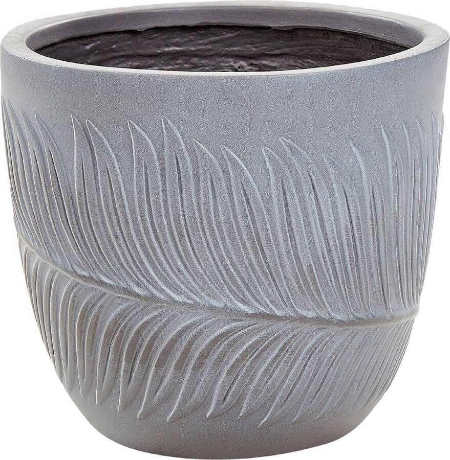 Beliani FTERO Bloempot Grijs 28 x 28 x 16 cm Kleivezel