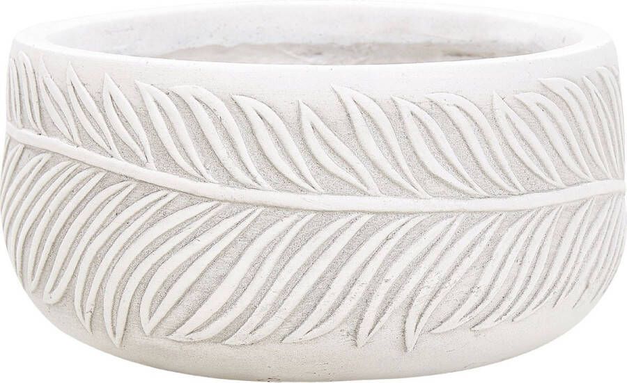 Beliani -FTERO-Bloempot-Gebroken wit-25 x 25 x 14 cm-Kleivezel