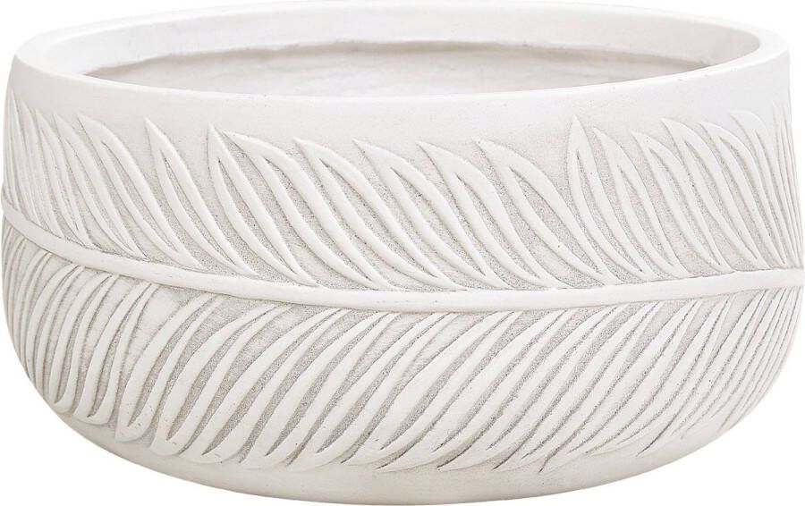 Beliani -FTERO-Bloempot-Gebroken wit-35 x 35 x 19 cm-Kleivezel
