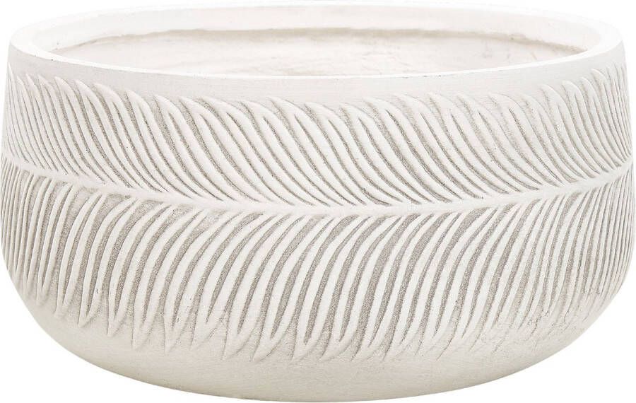 Beliani -FTERO-Bloempot-Gebroken wit-43 x 43 x 23 cm-Kleivezel