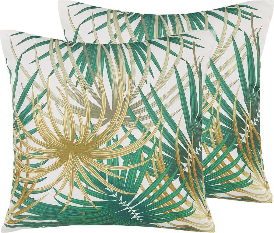 Beliani -GAIANA -Tuinkussen set van 2-Groen-45 x 45 cm-Polyester
