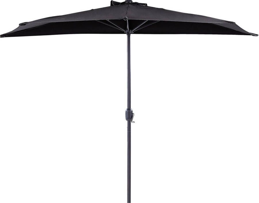 Beliani GALATI Halfronde parasol Zwart Kunststof