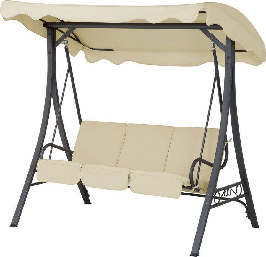 Beliani GARBO Schommelbank Beige Kunststof