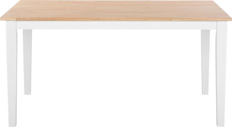 Beliani GEORGIA Eettafel Wit 90 x 150 cm Rubberhout