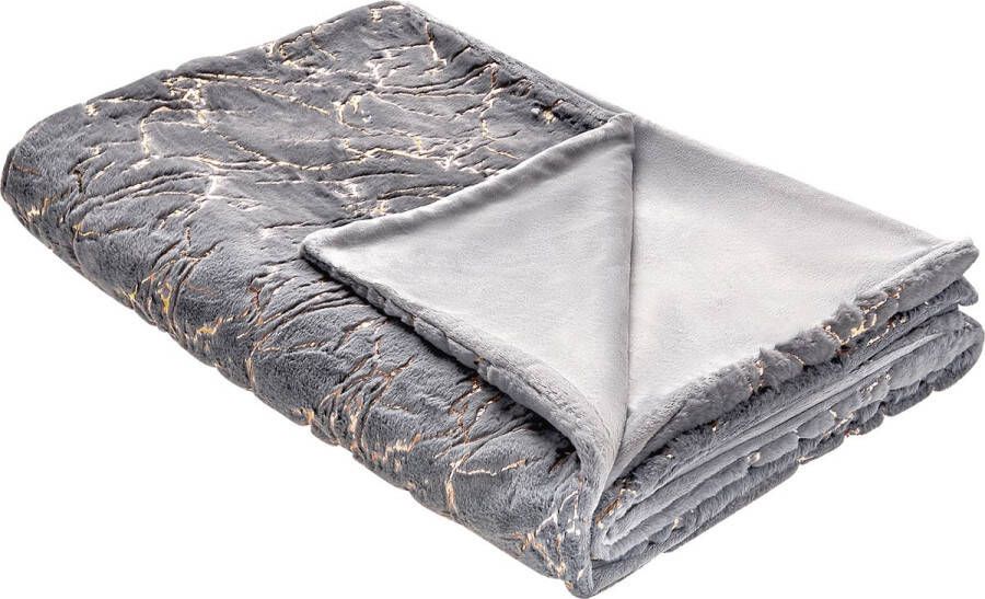 Beliani GODAVARI Plaid Grijs 130 x 180 cm Polyester