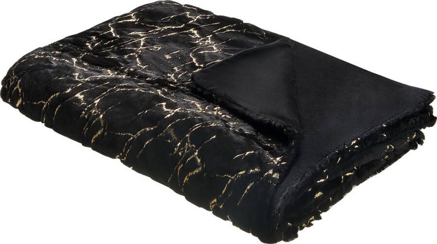 Beliani GODAVARI Plaid Zwart 150 x 200 cm Polyester