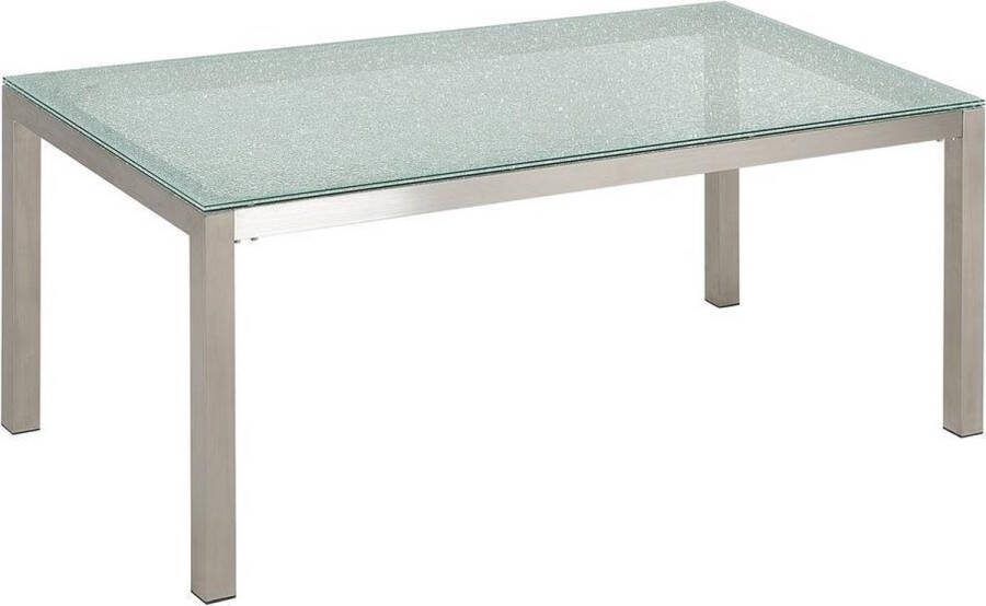 Beliani GROSSETO Tuinset voor 6 Zilver Zwart Matglas Veiligheidsglas