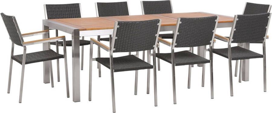 Beliani Grosseto Tuinset-lichte Houtkleur-eucalyptushout