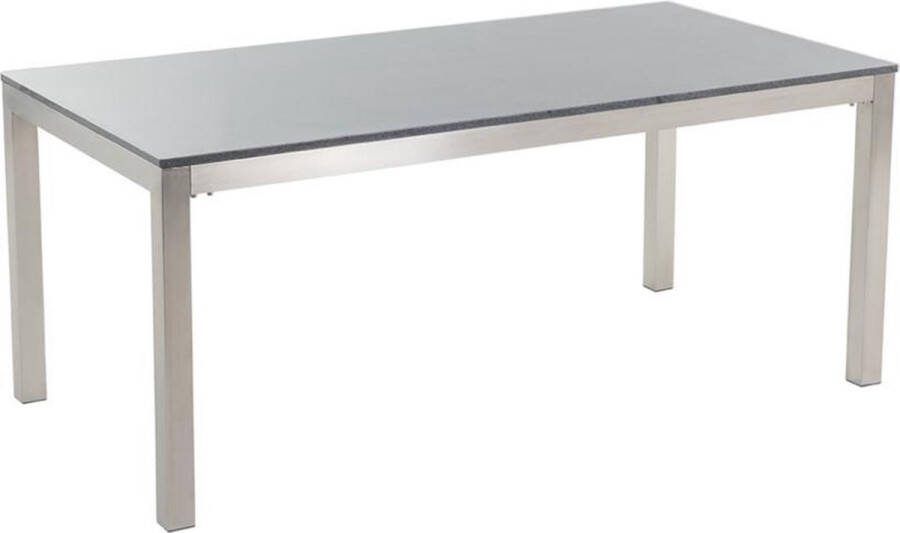 Beliani GROSSETO Tuintafel Grijs RVS