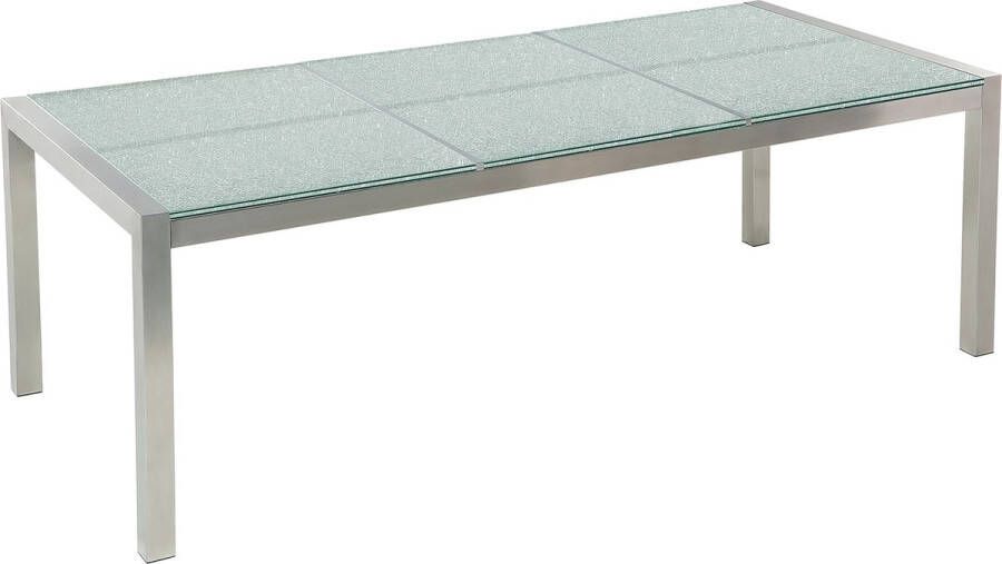 Beliani Grosseto Eettafel-transparant-veiligheidsglas Rvs