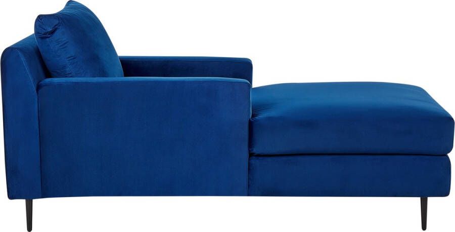 Beliani GUERET Chaise longue Blauw Symmetrisch Fluweel