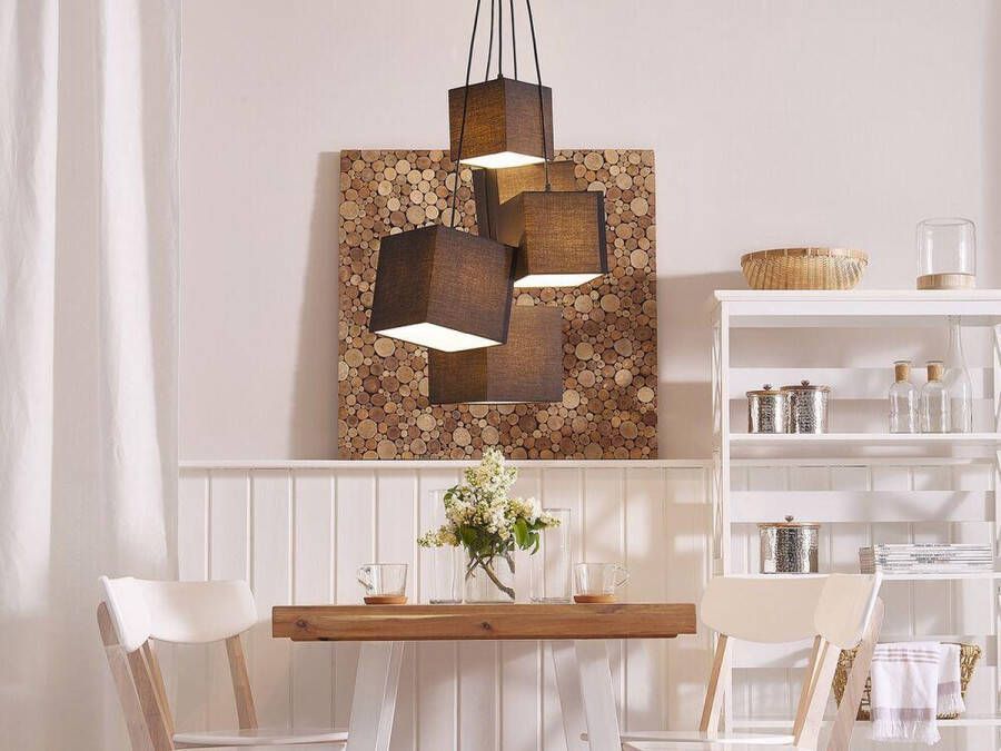 Beliani MESTA Hanglamp-Zwart-Polyester