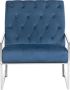 Beliani HARSTAD Fauteuil Donkerblauw Fluweel - Thumbnail 1