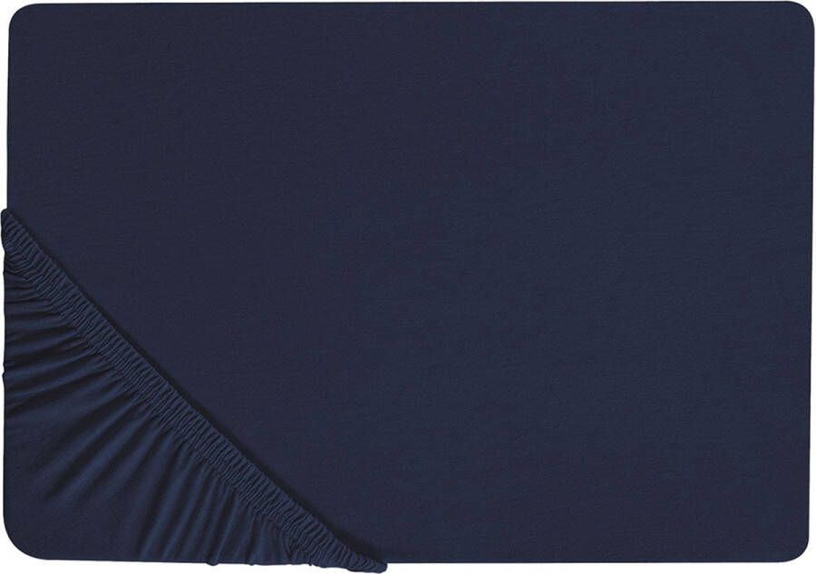 Beliani HOFUF Laken Marineblauw 140 x 200 cm Katoen
