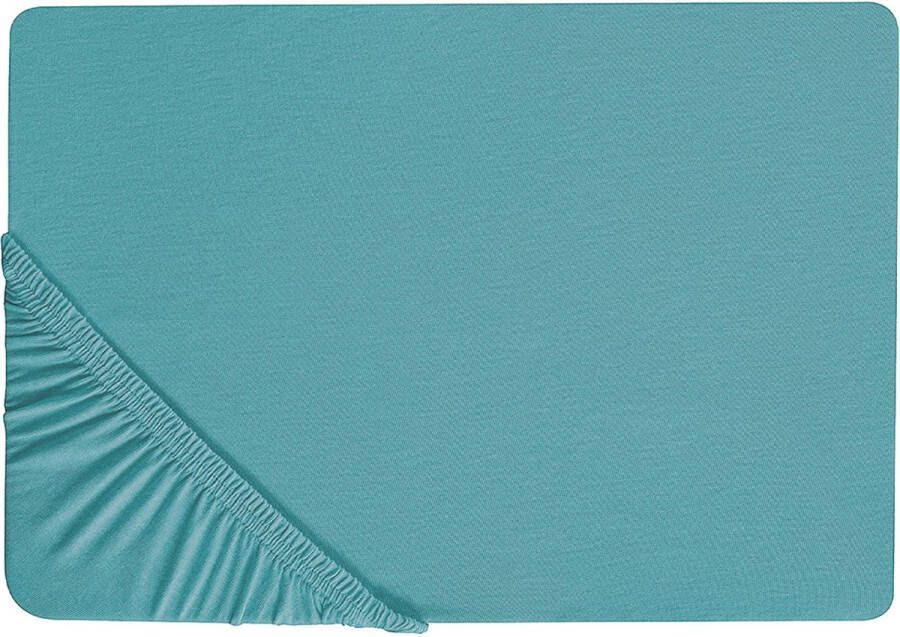 Beliani HOFUF Laken Turquoise 160 x 200 cm Katoen