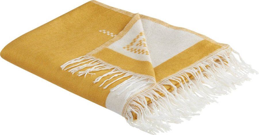Beliani JALKINI Plaid Geel 130 x 170 cm Polyester