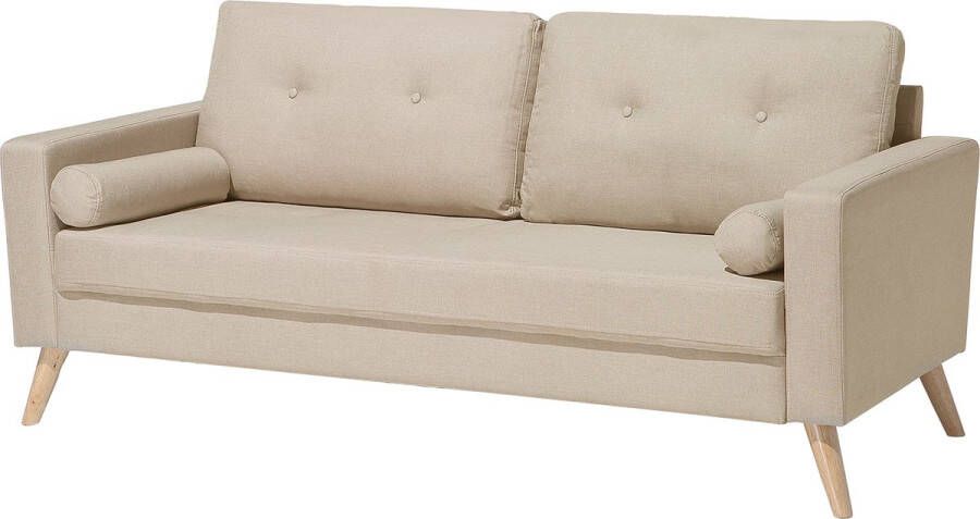 Beliani KALMAR Two Seater Sofa Beige Polyester
