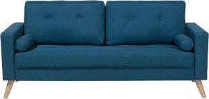 Beliani KALMAR Two Seater Sofa Blauw Polyester