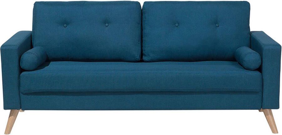 Beliani KALMAR Two Seater Sofa Blauw Polyester