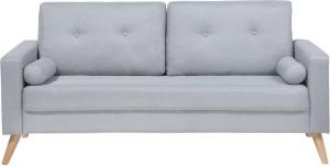 Beliani KALMAR Two Seater Sofa Grijs Polyester