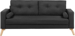 Beliani KALMAR Two Seater Sofa Zwart Polyester