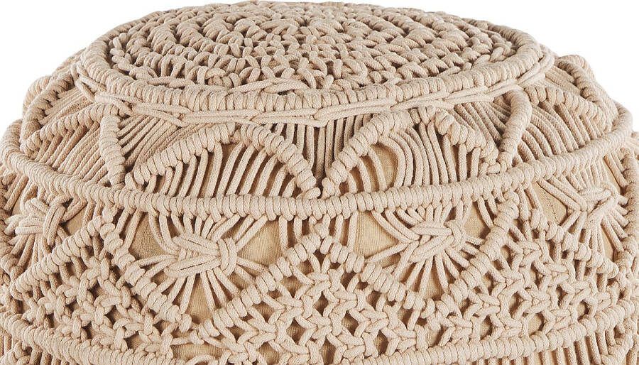 Beliani KAYSERI Poef Beige 40 cm Katoen