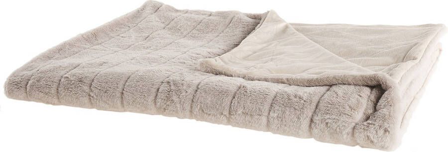 Beliani LABYAR Plaid Beige 180 x 220 cm Polyester