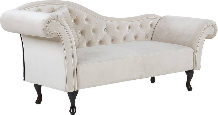 Beliani LATTES Chaise longue Beige Linkerzijde Fluweel