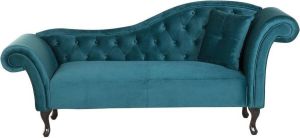 Beliani LATTES Chaise longue (rechtszijdig) Blauw