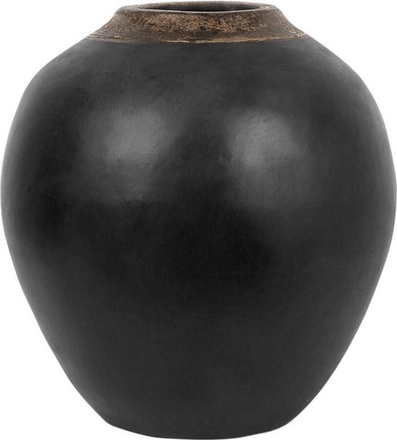 Beliani LAURI Decoratieve vaas Zwart Terracotta