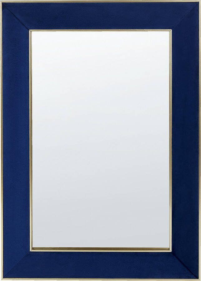 Beliani LAUTREC Wandspiegel-Blauw-Fluweel