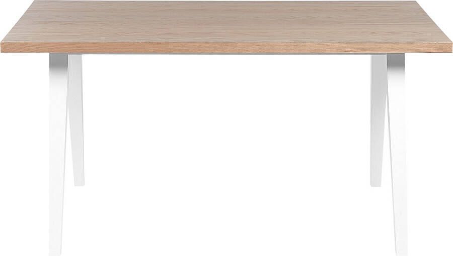 Beliani LENISTER Eettafel Zwart Lichte houtkleur 90 x 150 cm MDF