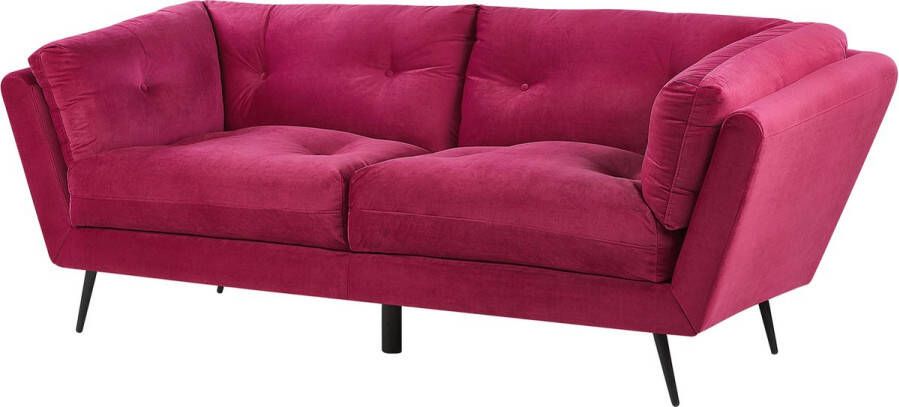 Beliani LENVIK Three Seater Sofa Rood Fluweel