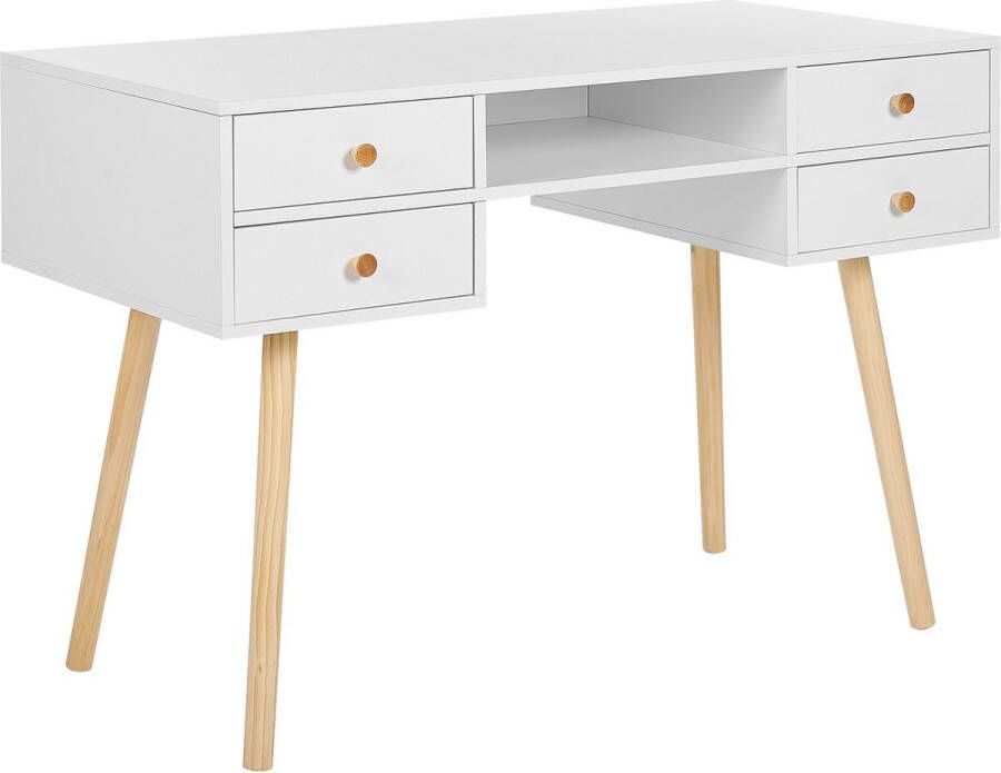 Beliani LEVIN Bureau-Lichte houtkleur-MDF