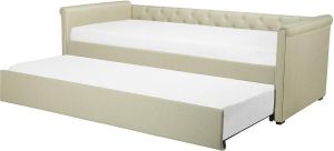 Beliani LIBOURNE Onderschuifbed Beige Kunststof